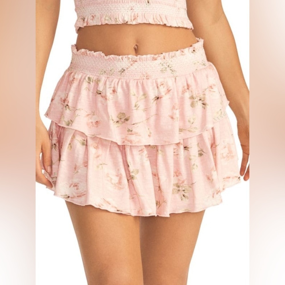 LOVESHACKFANCY Floral Ruffle Mini Skirt (15)